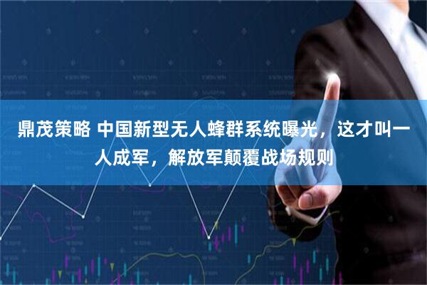 鼎茂策略 中国新型无人蜂群系统曝光，这才叫一人成军，解放军颠覆战场规则
